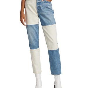 Jonathan Simkhai Women's Blue Trevor High-rise Patchwork Jeans